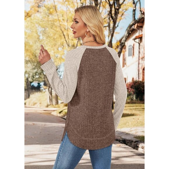 Long Sleeve Shirts for Women Fall Sweaters 2025 Lightweight Casual Tunic Tops Lo - Picture 5 of 5